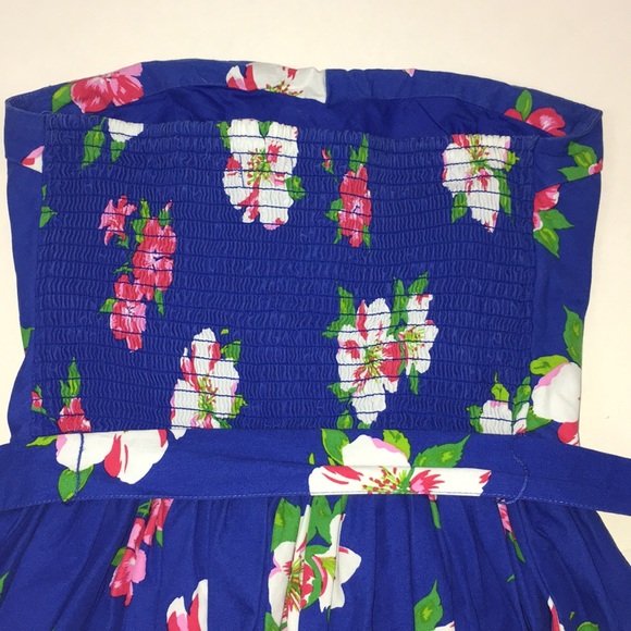 Hollister blue tropical floral strapless dress S - Picture 6 of 8